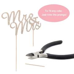 Mr and Mrs Wedding Cake Topper - Premium Rose Gold Metal - Sparkly Wedding or Anniversary Cake Topper - Now Protected in a Box