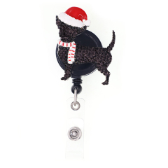 Christmas Poodle Badge Reel
