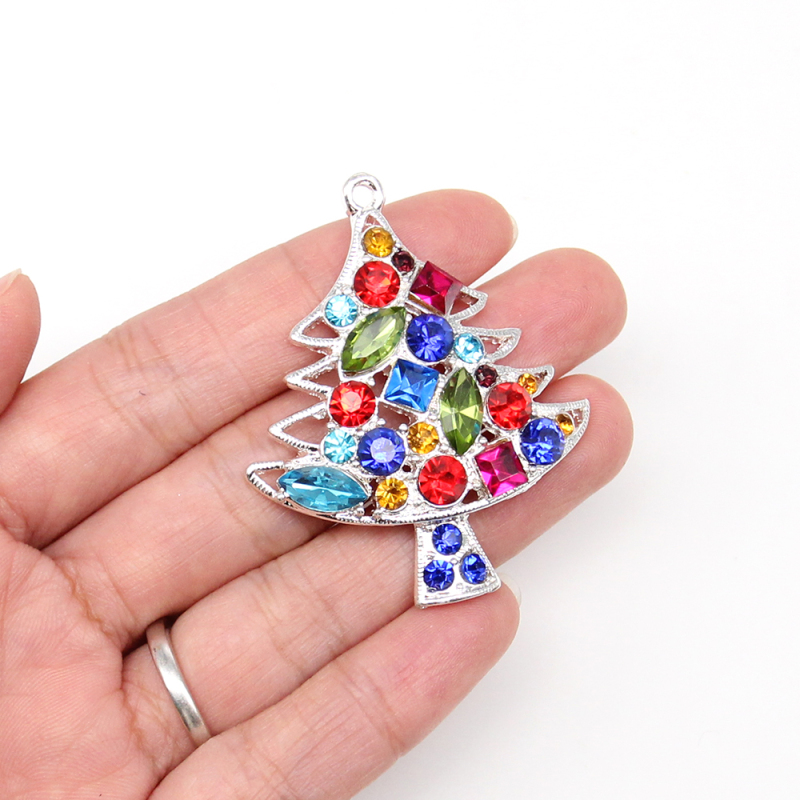 Elegant Multicolor Rhinestone Christmas Tree Pendant for Christmas Gifts