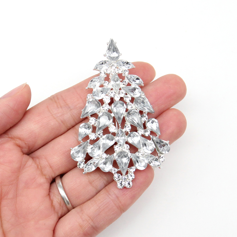 FashionCrystal Rhinestone Christmas Tree Brooch Pin for Gift