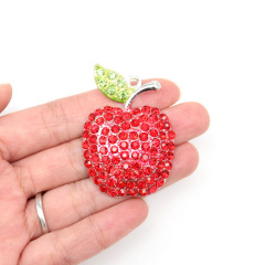 Cute Christmas Red Crystal Apple Pendant Fruit Pendant for Gift