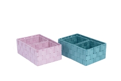 Set of 3 PP fibre storage baskets