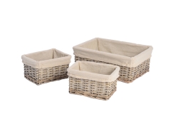 Set of 3 wicker storage baskets