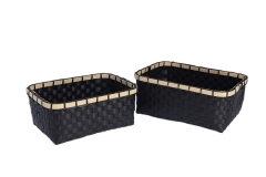 Set of 2 PP belt storage baskets