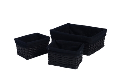 Set of 3 wicker storage baskets