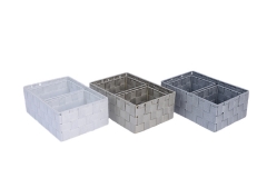 Set of 3 PP fibre storage baskets