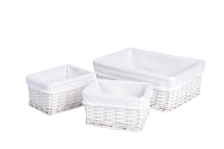 Set of 3 wicker storage baskets