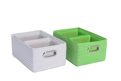 Set of 3 PP straw storage baskets