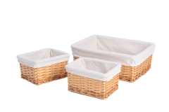 Set of 3 wicker storage baskets