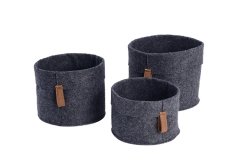 Set of 3 felt storage baskets