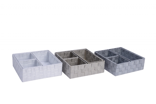 Set of 4 PP fibre storage baskets