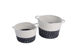 Set of 2 cotton rope storage baskets