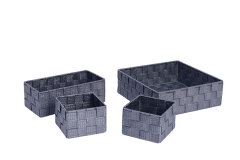 Set of 4 PP fibre storage baskets