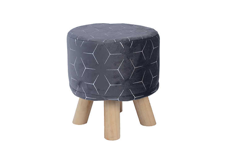 Velvet / corduroy wood ottoman