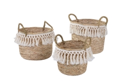 Set of 3 seagrass storage baskets