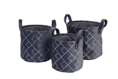 Set of 3 velvet baskets with printing