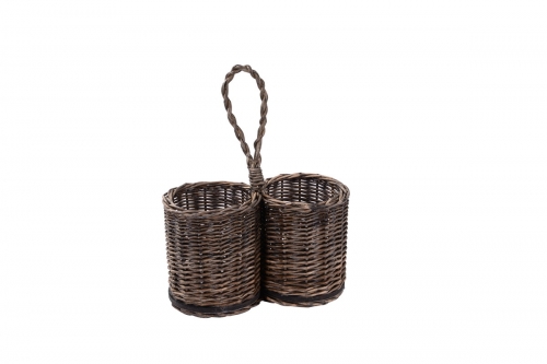 Wicker cutlery holder