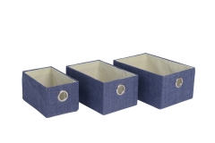 Set of 3 paperstraw storage baskets