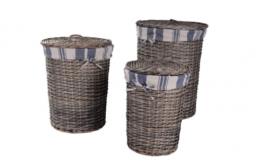 Set of 3 wicker laundry hamper