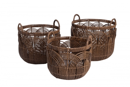 Set of 3 PE storage baskets