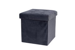 Foldable velvet ottoman