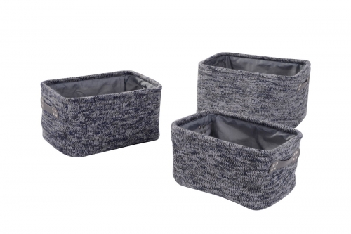 knitted storage baskets, set of 3