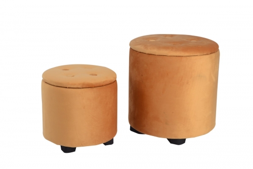 Set of 2 velvet storage ottoman