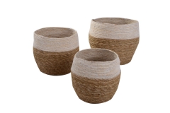 maize leaf storage baskets, set of 3