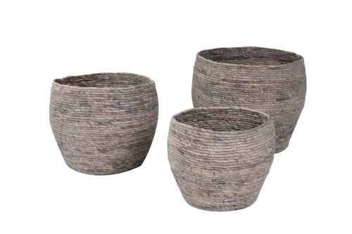 maize leaf storage baskets, set of 3