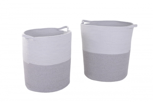 Set of 2 cotton rope storage baskets