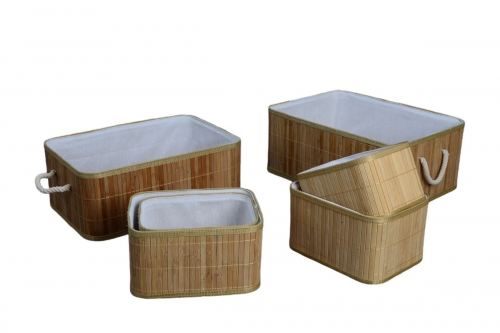 Set of 6 bamboo baskets