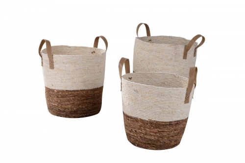 maize leaf storage baskets, set of 3