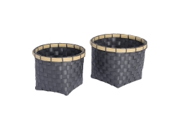 Set of 2 PP belt storage baskets