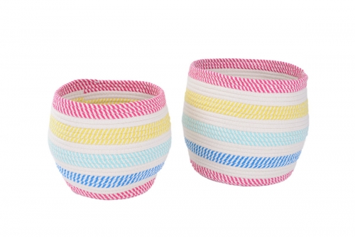 Set of 2 cotton rope storage baskets