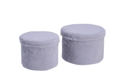 Set of 2 plush storage baskets