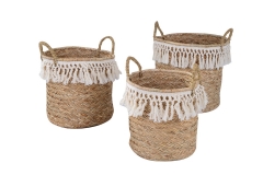 Set of 3 seagrass storage baskets