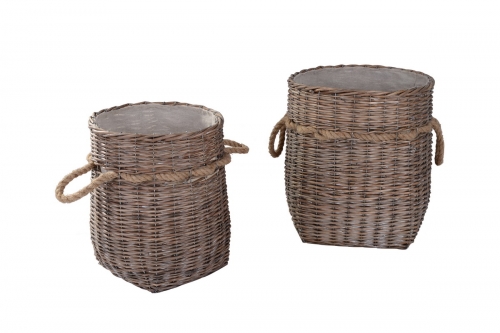 Set of 2 wicker laundry hamper