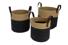 Felt storage baskets, set of 3