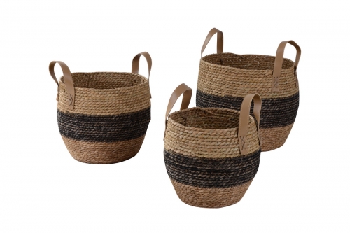 Set of 3 seagrass storage baskets