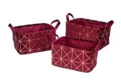 Set of 3 velvet baskets with printing