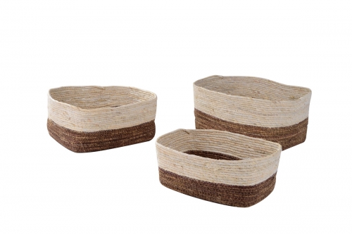 maize leaf storage baskets, set of 3