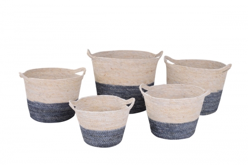 maize leaf storage baskets, set of 5