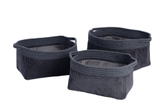 Set of 3 corduroy storage baskets