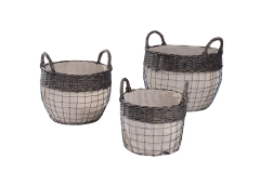 metal storage baskets, set of 3