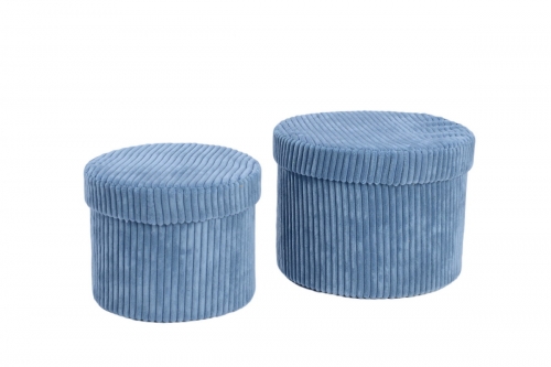 Set of 2 corduroy storage baskets