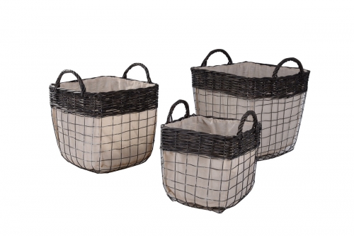 metal storage baskets, set of 3