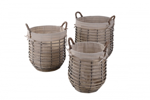 Set of 3 wicker laundry hamper