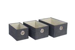 Set of 3 paperstraw storage baskets