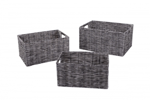 Set of 3 PE storage baskets