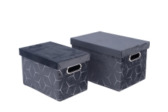 Set of 2 velvet boxes with printing